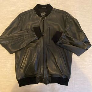 Lucky Brand Men’s black leather jacket
